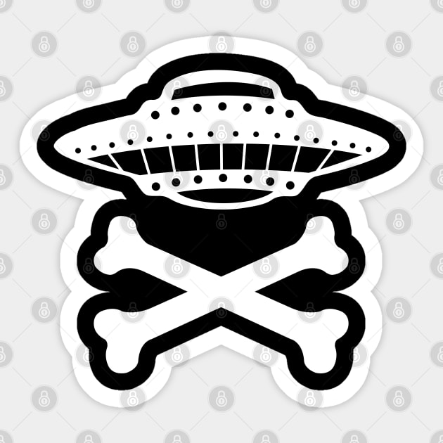 UFO Crossbones Sticker by HEJK81